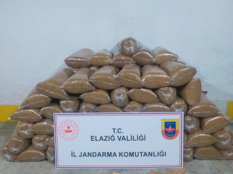 Elazığ`da kıyılmış 650 kilo kıyılmış tütün elegeçirildi